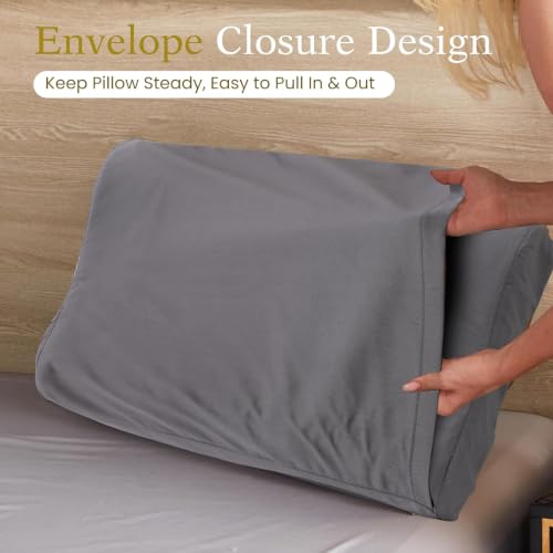 Image of Cooling Contour Cervical Pillowcase, Dark Grey, 24x14x5 /3.7 Inches, 1 Piece
