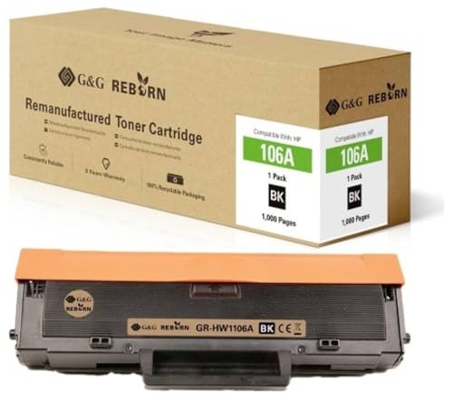 G&G Toner Remplacement pour HP 106A Compatible Noir 1000 Pages Reborn remanufactured 21254