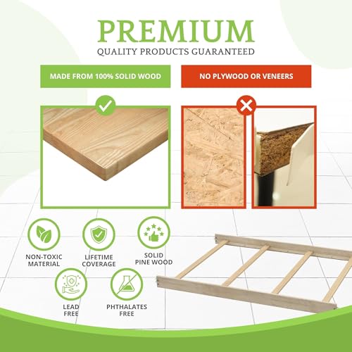 Image of Full-Size Conversion Kit Bed Rails for Dolce Babi Convertible Cribs - Solid Wood Rail - Toddler and Adult Bed Rail for Full-Size Beds - Essential Nursery & Baby Furniture (Driftwood)