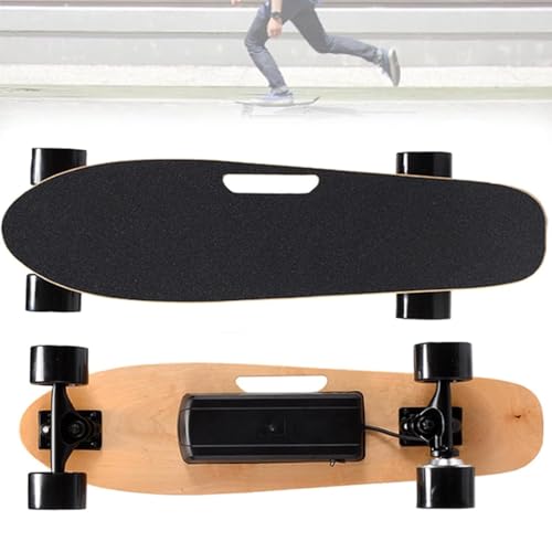 Hydravex Patineta eléctrica Longboard con Control Remoto, 3 velocidades, Ruedas de amortiguación de Largo Alcance y asa de Transporte, Velocidad máxima de 22 km/h, Alcance de 8 km, 7 Capas de Arce