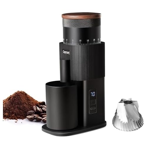 Portable Electric Burr Coffee Grinder,Wirsh Geimori T38 with 3600mAh Battery& Stepless Adjustment for Espresso,Pour Over,French Press, Single Dose, Fast USB-C Charging, Travel & Home Use