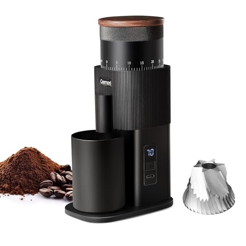 Image of Portable Electric Burr Coffee Grinder,Wirsh Geimori T38 with 3600mAh Battery& Stepless Adjustment for Espresso,Pour Over,French Press, Single Dose, Fast USB-C Charging, Travel & Home Use
