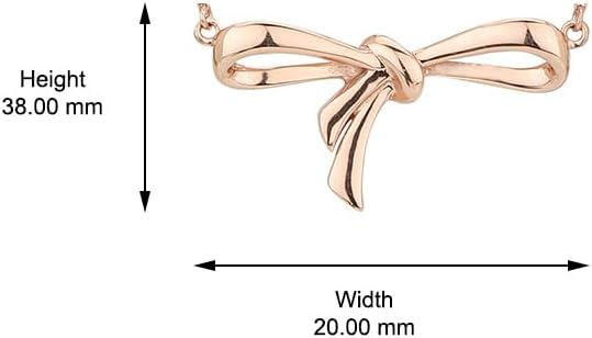 Vanbelle Sterling Silver Jewelry - Rose Gold plated with 925 Stamp - Bow Pendant Necklace - Elegant Handcrafted for Women - Chain 16" Long + 2" Extender - Image 3