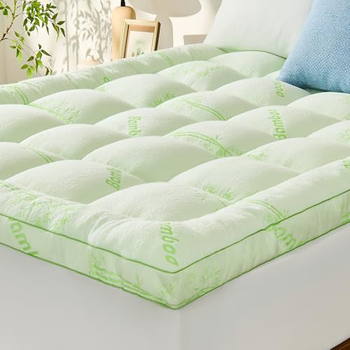 KRIMANO Memory Foam Mattress Topper California King, Bamboo Viscose