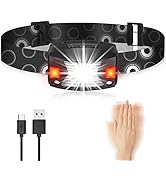 HOSONIC G7 LED Stirnlampe USB Wiederaufladbar 350 Lumen Kopflampe Mit Rotlicht und 5 Lichtmodi, I...