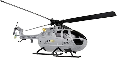 Helicóptero de control remoto, 2.4G 4CH de un solo rotor RC BO105 modelo de helicóptero armado de juguete de avión militar con cargador USB, regalo
