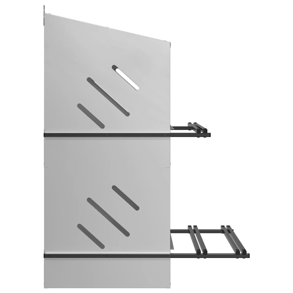 Brokky 864354 Nido per Polli con 4 Scomparti in Metallo Galvanizzato Argento Nido per Galline Ovaiole,Ideale Pollaio Interno ed Esterno Tetto Spiovente