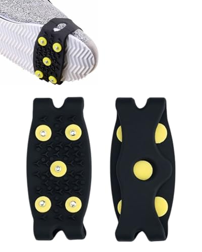 FUGLUS 1 paire crampons glace,crampon antidérapent,semelles crampons anti verglas,Glace Traction Crampons Antidérapant sur Chaussures/Bottes 10 Clous à Neige Grips Crampons Crampons Pointes