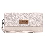 Montana West X Wrangler Phone Wristlet Western Tooling Wallets for Women Wallets, Card Cases & Money Organizers Large Capacity Clutch Wallet Women Wristlet with Coin Purse Beige WG196-W056BG