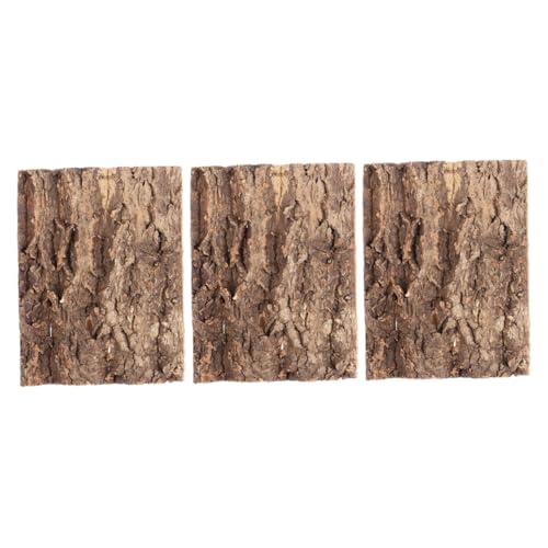 DECOMELODY 爬虫類樹皮背景 3枚 - リアルな樹皮装飾 テラリウムや水槽用 ペットの生息地 フトアゴヒゲトカゲ カメ クモ