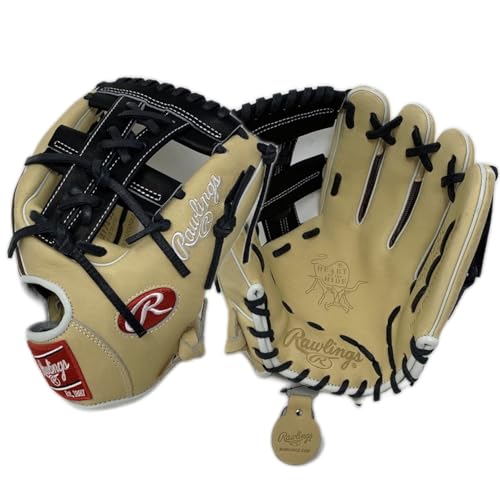 Rawlings | Heart of The Hide Baseball Glove | Single Split Web | Infield 11.5" | Standard Fit | Multiple Colors (Camel Blonde Tan and Black | 217 Pattern)