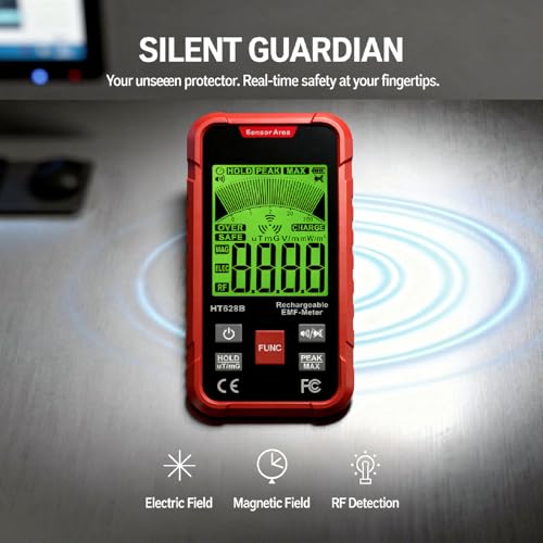 Medidor EMF HT628A, 3 en 1, detector de radiación miniatura 2
