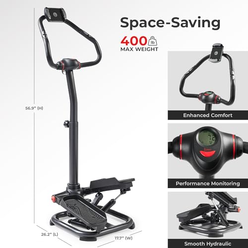 Image of Sunny Health & Fitness Smart Power Stepper with Resistance Bands for Cardio