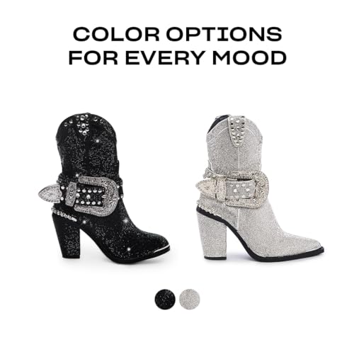Dolls Kill Sheriff Shine Cowboy Boots by Club Exx - Rhinestone Encrusted Boots Made From Vegan Leather4