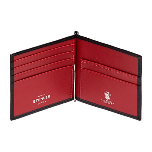 Ettinger Sterling Collection Black And Red Money Clip Wallet #TOP2