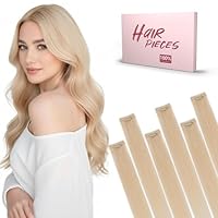 SEGO Pro Clip in Extensions Echthaar 6 Pcs 6 Clips Haarverlängerung Remy Echthaar Extensions Clip Hair Extensions invisible natürlich 25 cm Platinumblond #60R