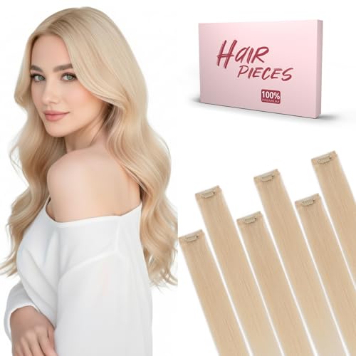 SEGO Pro Clip in Extensions Echthaar 6 Pcs 6 Clips Haarverlängerung Remy Echthaar Extensions Clip Hair Extensions invisible natürlich 25 cm Platinumblond #60R SEGO Pro Clip in Extensions Echthaar 6 Pcs 6 Clips Haarverlängerung Remy Echthaar Extensions Clip Hair Extensions invisible natürlich 25 cm Platinumblond #60R