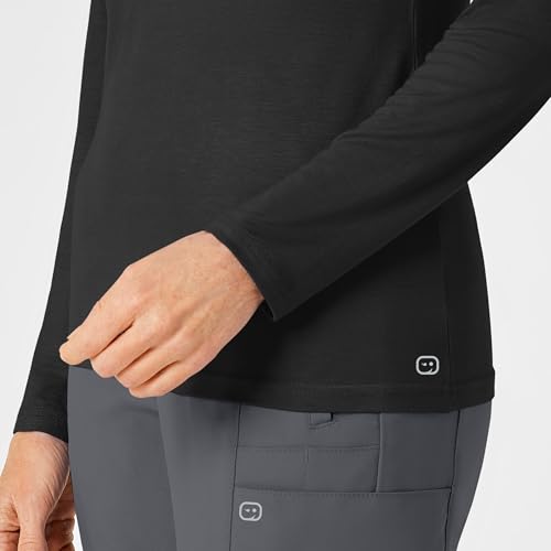 Layers Women's Long Sleeve Silky Tee Black - Thumbnail 6
