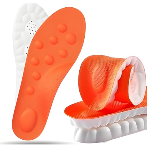 4D Memory Foam Thermal Comfort Boosting Massage Insoles Men, Plantar Fasciitis Arch Support Insole for Work Boots Men, Shoe Inserts Insole for Hiking & More (Medium(EU 41-42))