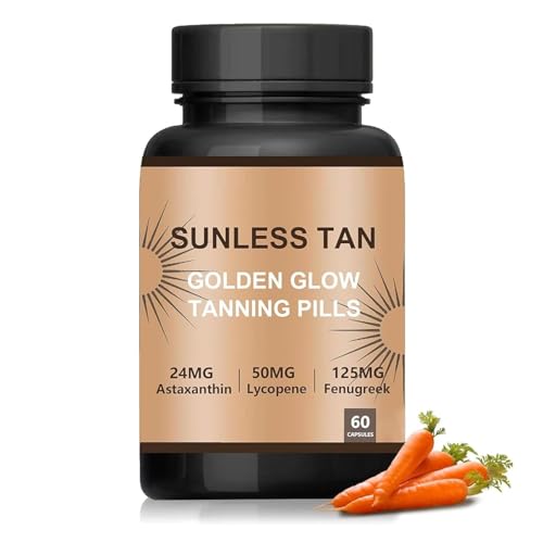 Sunless Tanning Drops, Sunless Tanning Pills, Carotenoid Tanning Pills, Carotenoid Tanning Blend Fora, Tans Without Sun for a Natural Glow, for Face & Body, Tanning Tablets for Men & Women - 60PCS