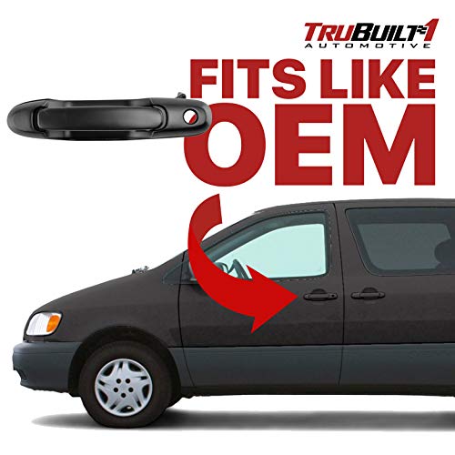 T1A Driver's Side Replacement For 1998-2003 Toyota Sienna Door Handle Smooth Black Outside Front Left Exterior Latch With Keyhole Fits 1998-2003 Toyota Sienna T1A-69220-08010-C0 #TOP3