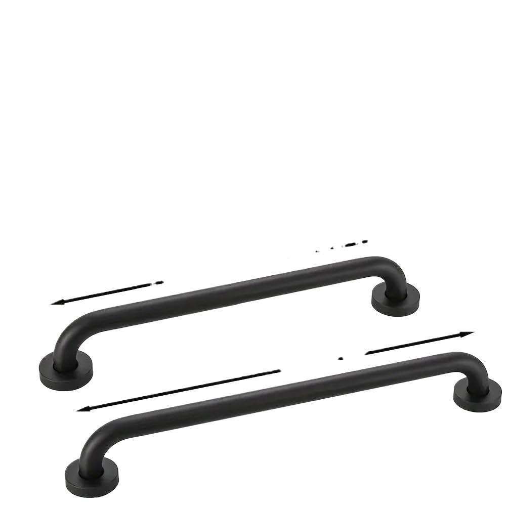 Maniglie Barra di Sostegno Antiscivolo per Il Bagno - Corrimano di Sicurezza Nero con Design ergonomico Curvo per Anziani e disabili(30cm-2PC)