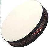 Tambor de cuentas oceánicas, instrumento musical de sonido de mar suave con diseño exquisito que crea un hermoso disfrute hecho de piel de cabra de madera