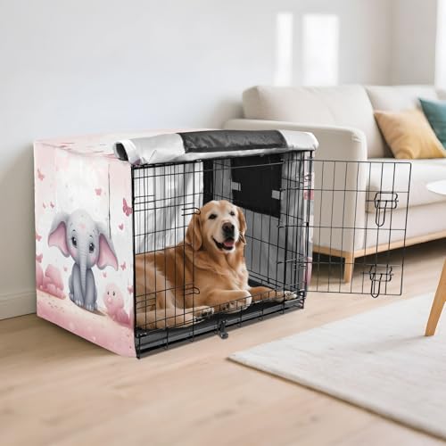 Housse imperméable pour cage chien chat bâche protection rose éléphant - 7