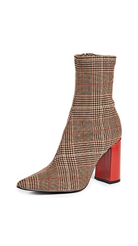 Jeffrey Campbell Womens Siren Brown Plaid Red Boot - 6.5