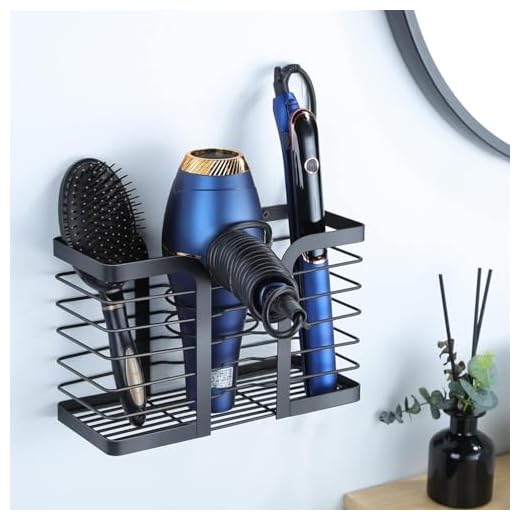 YIGII Hair Dryer Holder/Hair Tool Organizer Wall Mount - Metal Wire Bathroom Blow Dryer Holder Hair Styling Hot Tools Organizer for Hair Dryer, Flat Iron, Curling Wand, Straightener, Electric Shaver