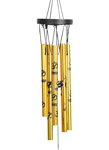 Image of ZAICUS Wind Chimes for Home Balcony Positive Energy - Wind Chime with Om Symbol - Hanging Decorative Items for Balcony - Wind Chimes Feng Shui (5-Pipe)