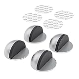 AONAYIOA 4 Pack Door Stoppers, 3M Adhesive Door Stopper, Stainless Steel Half Dome Floor Door Stop, Brushed Nickel Door Stops, No Drill Door Stopper for Office, Bedroom,Bath Shower Room (Non-magnetic)