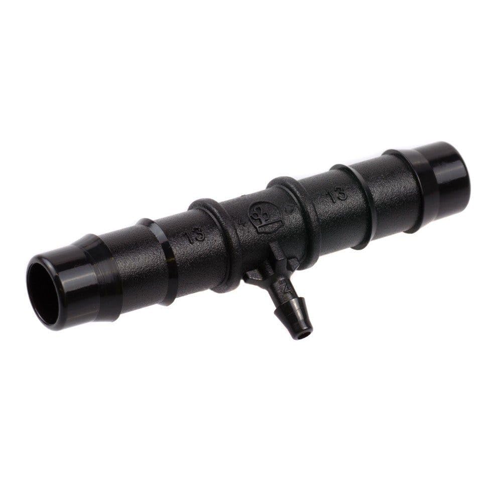 HydroSure Soaker Hose Double Barbed Reducing Tee - 13mm x 4mm - Black - Pack of 25