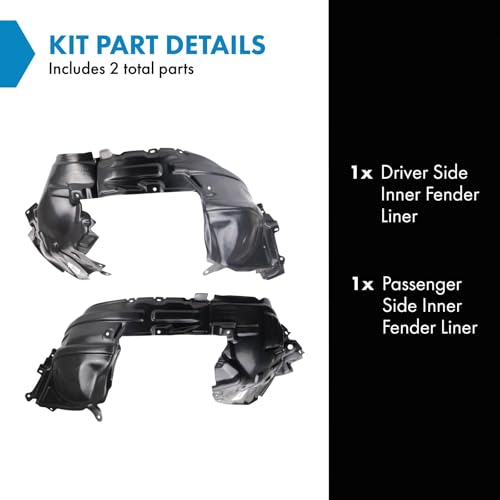 Image of TRQ Inner Fender Liner Set Compatible with 2015-2016 Nissan Juke NI1248124 NI1248140 NI1249140
