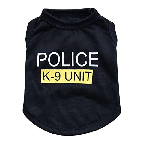 Bello Luna Pet Costume Police Dog T-Shirt Apparel-L Cover