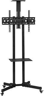 Mobile TV Stand Cart with Wheels, HDR/LCD TV Stand Mount, Height Adjustable from 32" to 65" - Black (32-65")