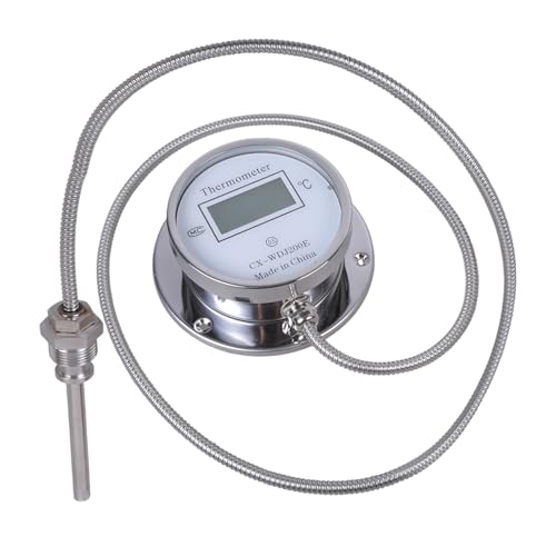 Thermomètre numérique haute précision avec sonde filetée et câble étanche en acier
