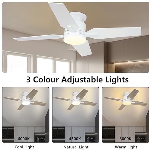 Ohniyou W053 Ceiling Fan With Lights Flush Mount,40'' Small Ceiling Fans thumb #3