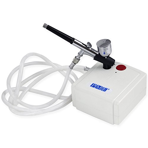 PME 1 Airbrush & Kompressorset für Kuchenhandwerk und Kuchendekoration, Plastik, Weiß
