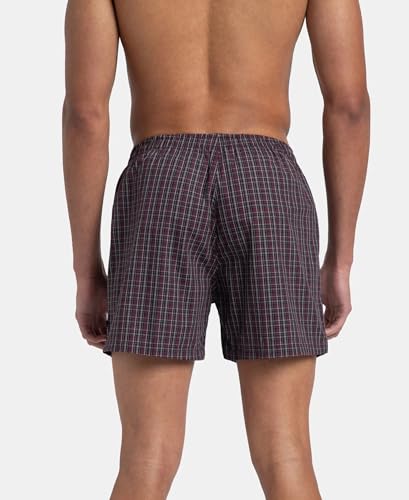 Image of Jockey 8222 Men Super Combed Mercerized Cotton Woven Checkered Inner Boxers with Ultrasoft and Durable Inner Waistband (Pack of 2, Colors & Prints May Vary)