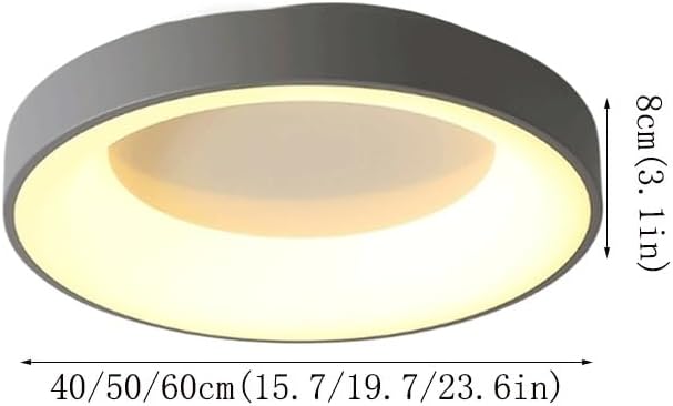 Elegant and Fashionable Iron Art Round Acrylic Ceiling Lamps Modern Simple Master Bedroom Living Room Light LED Source Three Color Dimmable Corridor Balcony Close to Lights image 5