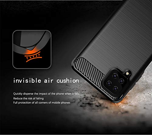 Samsung A12 Case,Galaxy A12 Case,With Hd Screen Protector,Shock-Absorption Flexible Tpu Bumper Cove Soft Rubber Protective Case For Samsung Galaxy A12 (Black Brushed Tpu) #TOP5