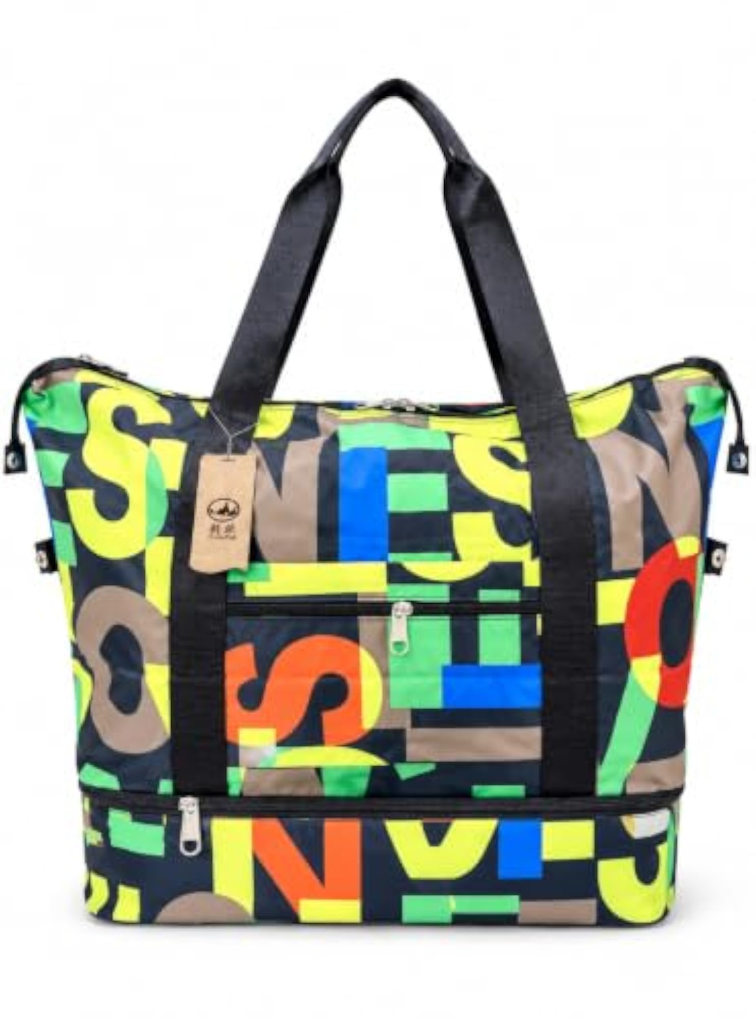 Unisex Travel Duffle Bag with Shoe Compartment, Weekender Bag