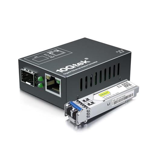 Image of [Mini Size] Gigabit Ethernet Media Converter, SingleMode Dual LC Fiber to Ethernet RJ45 Converter for 10 /100 /1000Base-Tx to 1000Base-LX(with a SFP SMF 1310-nm Module), UL Certified, up to 20-km