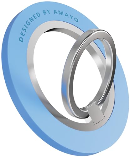 AMAYO - Impugnatura a anello per MagSafe, supporto per dita con anello magnetico, supporto per smartphone, supporto ad anello per iPhone Serie 15 Pro Max, 14, 13, 12 accessori per MagSafe (Blu)