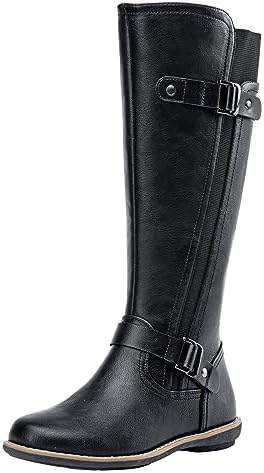 Jeossy Women’s 9656 Knee-High Boots Fashion Riding Boots with Buckle