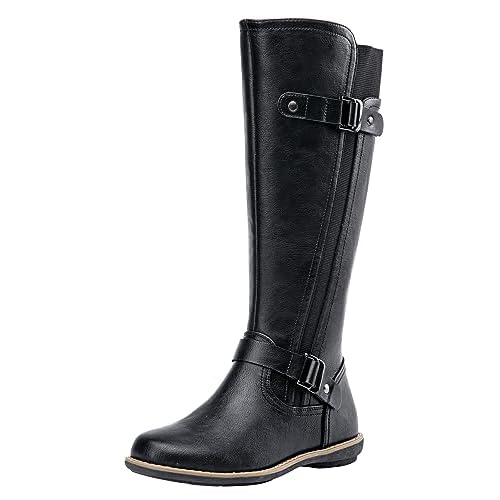 Jeossy Women’s 9656 Knee-High Boots Fashion Riding Boots with Buckle