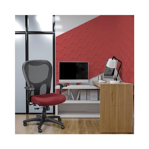 Tempur-Pedic TP9000 Mesh Swivel Task Chair, Burgundy - Thumbnail 2