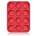 SUPER KITCHEN Grande Stampo Antiaderente in Silicone con 12 Stampi Muffin, Teglia da Muffin con Rivestimento Antiaderente per Muffins, Cupcake 33 x 25x 3 cm (Rosso)