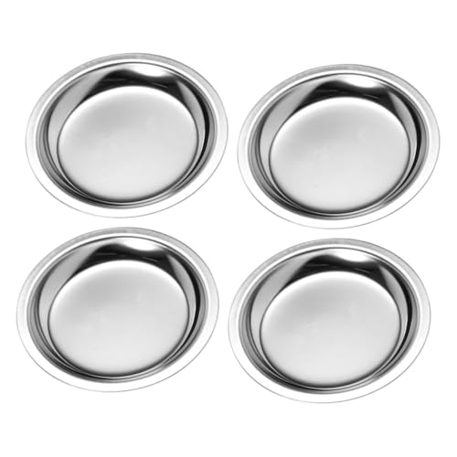 GLEAVI Metal Tea Coaster Set Round Tea Bag Resting Plate Dish 4 Pack Heat Insulation Coasters for Home